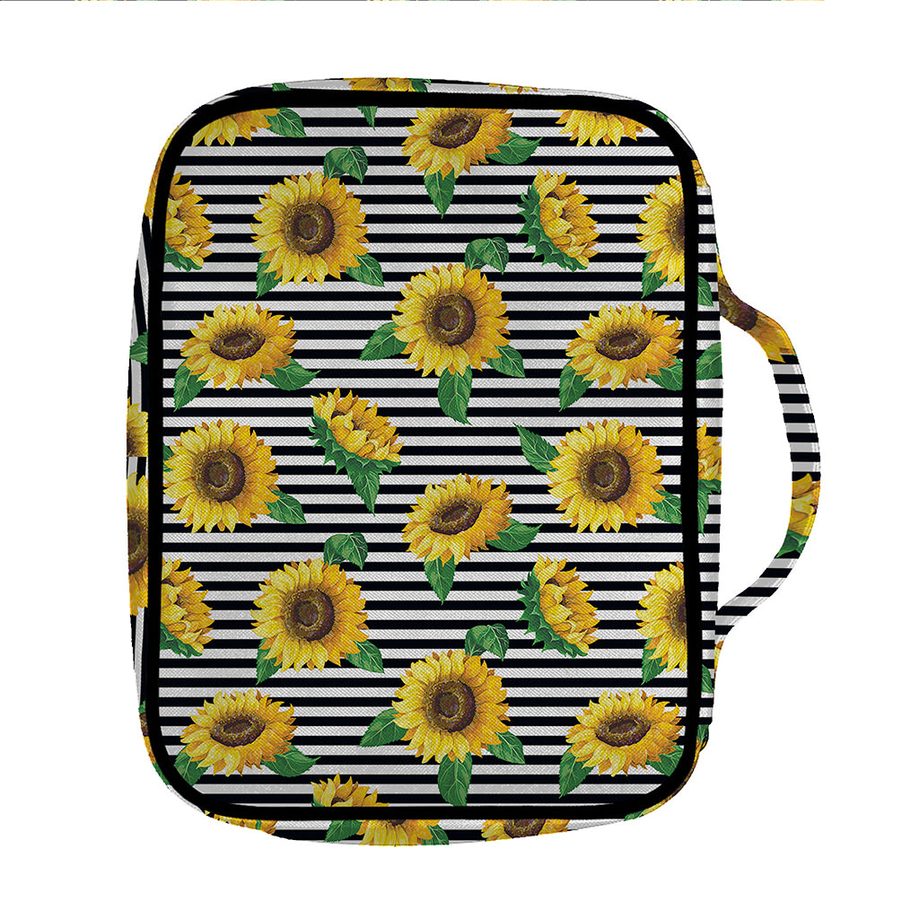 Stripe Sunflower Pattern Print Front Pocket Bible Bag