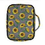 Stripe Sunflower Pattern Print Front Pocket Bible Bag