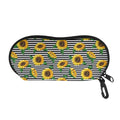 Stripe Sunflower Pattern Print Glasses Case