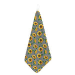 Stripe Sunflower Pattern Print Hand Towel