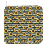 Stripe Sunflower Pattern Print Hand Towel