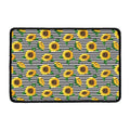 Stripe Sunflower Pattern Print Kitchen Mat