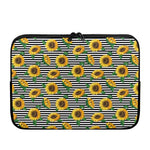 Stripe Sunflower Pattern Print Laptop Sleeve