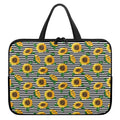 Stripe Sunflower Pattern Print Laptop Sleeve With Handle