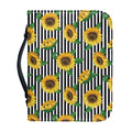 Stripe Sunflower Pattern Print Leather Bible Cover
