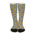 Stripe Sunflower Pattern Print Long Socks