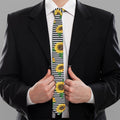 Stripe Sunflower Pattern Print Necktie