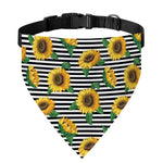 Stripe Sunflower Pattern Print Over The Collar Dog Bandana