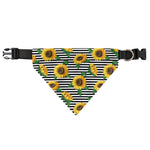 Stripe Sunflower Pattern Print Over The Collar Dog Bandana