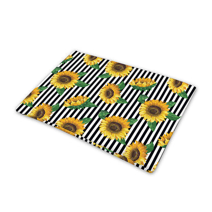 Stripe Sunflower Pattern Print Pet Cooling Mat Cover