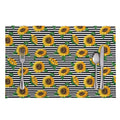 Stripe Sunflower Pattern Print Placemat