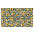 Stripe Sunflower Pattern Print Polyester Doormat