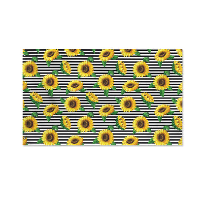 Stripe Sunflower Pattern Print Polyester Flag
