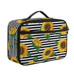 Stripe Sunflower Pattern Print Portable Lunch Bag