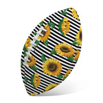 Stripe Sunflower Pattern Print Rugby Ball