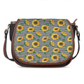 Stripe Sunflower Pattern Print Saddle Bag
