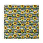 Stripe Sunflower Pattern Print Silk Bandana