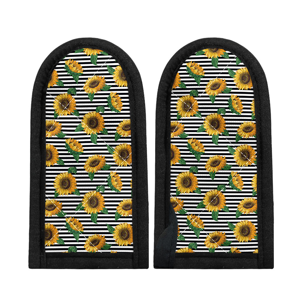 Stripe Sunflower Pattern Print Skillet Handle Cover