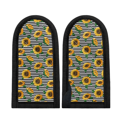 Stripe Sunflower Pattern Print Skillet Handle Cover