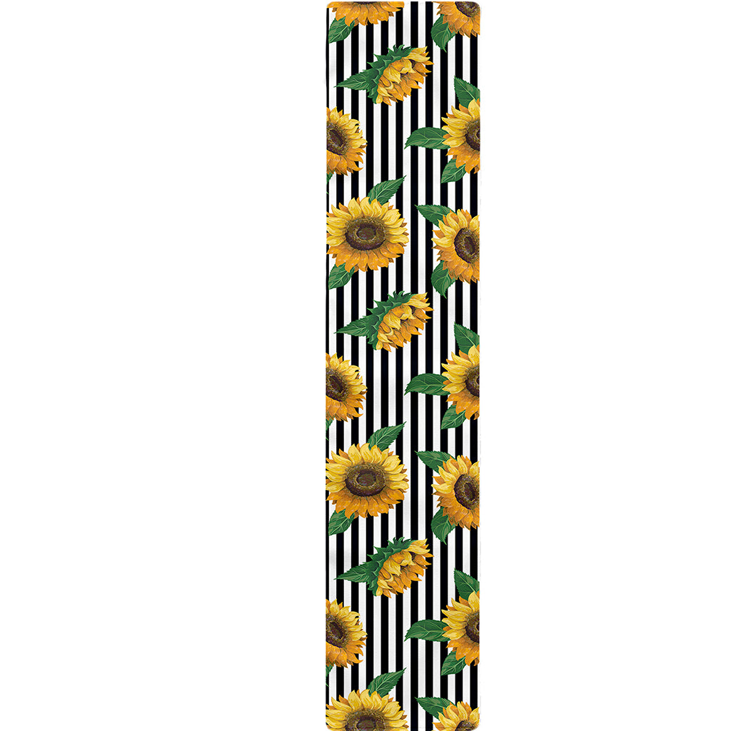 Stripe Sunflower Pattern Print Table Runner