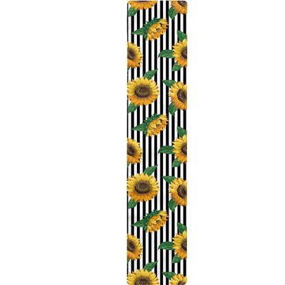 Stripe Sunflower Pattern Print Table Runner
