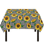Stripe Sunflower Pattern Print Tablecloth