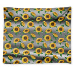 Stripe Sunflower Pattern Print Tapestry