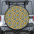 Stripe Sunflower Pattern Print Tire Cover