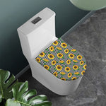 Stripe Sunflower Pattern Print Toilet Lid Cover