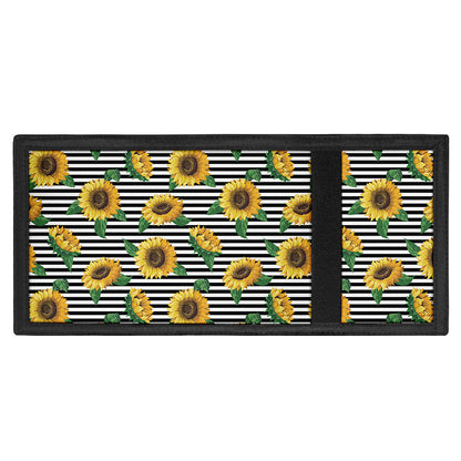 Stripe Sunflower Pattern Print Trifold Wallet