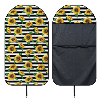 Stripe Sunflower Pattern Print Waterproof Car Seat Cover
