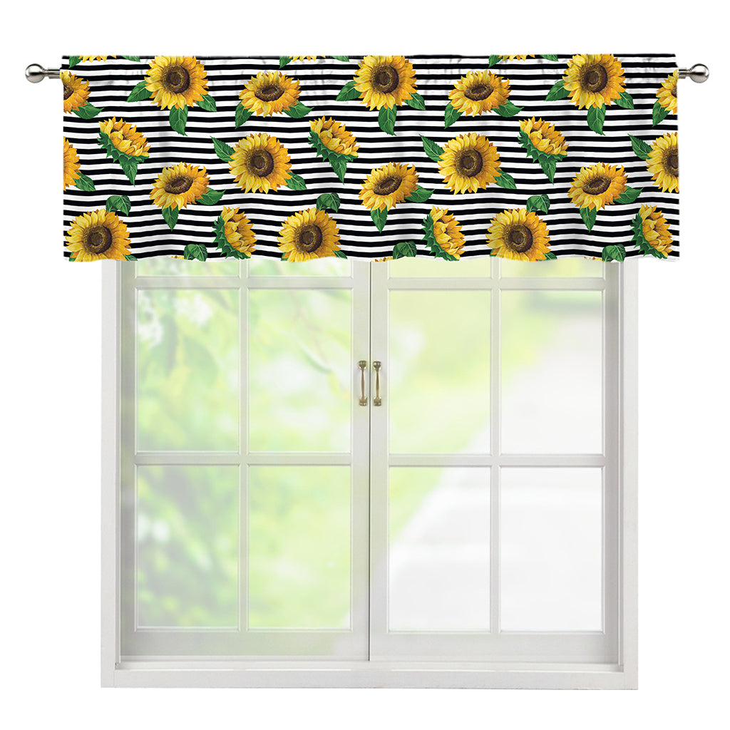 Stripe Sunflower Pattern Print Window Valance