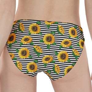 Stripe Sunflower Pattern Print Women's Panties