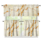 Sugar Brown Marble Print 3 Piece Kitchen Curtains
