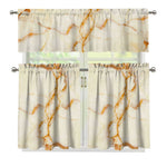 Sugar Brown Marble Print 3 Piece Kitchen Curtains