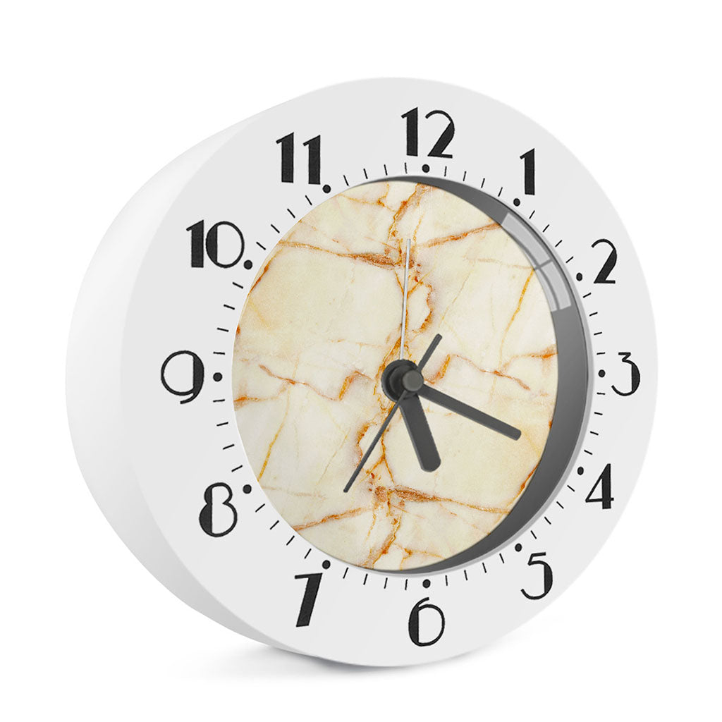 Sugar Brown Marble Print Alarm Clock