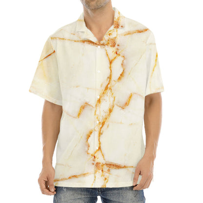 Sugar Brown Marble Print Aloha Shirt