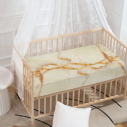 Sugar Brown Marble Print Baby Crib Sheet