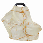 Sugar Brown Marble Print Baby Seat Cover