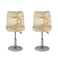 Sugar Brown Marble Print Bar Stool Covers