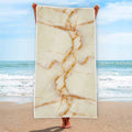 Sugar Brown Marble Print Beach Towel