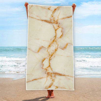 Sugar Brown Marble Print Beach Towel