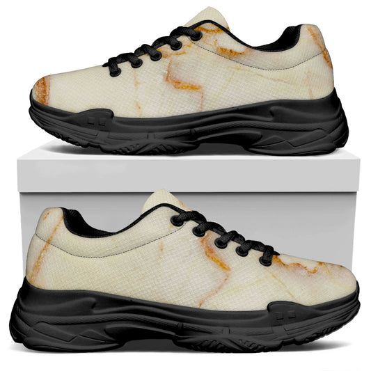 Sugar Brown Marble Print Black Chunky Shoes