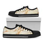 Sugar Brown Marble Print Black Low Top Sneakers