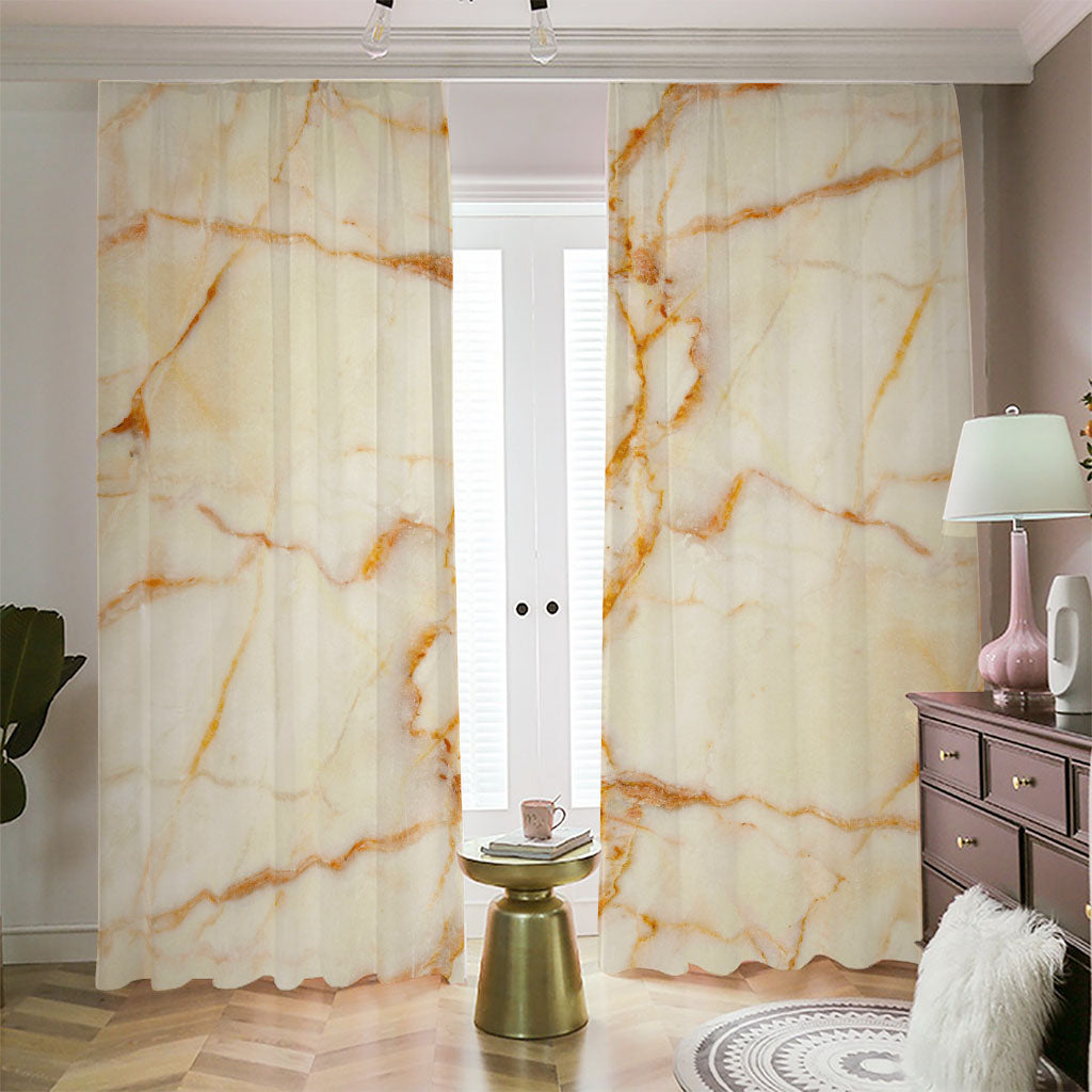 Sugar Brown Marble Print Blackout Pencil Pleat Curtains
