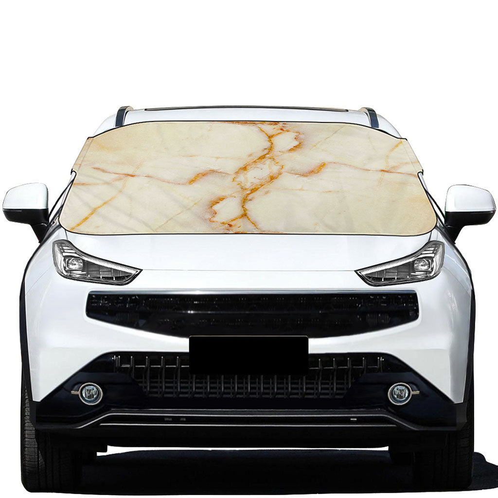 Sugar Brown Marble Print Car Windshield Snow Cover