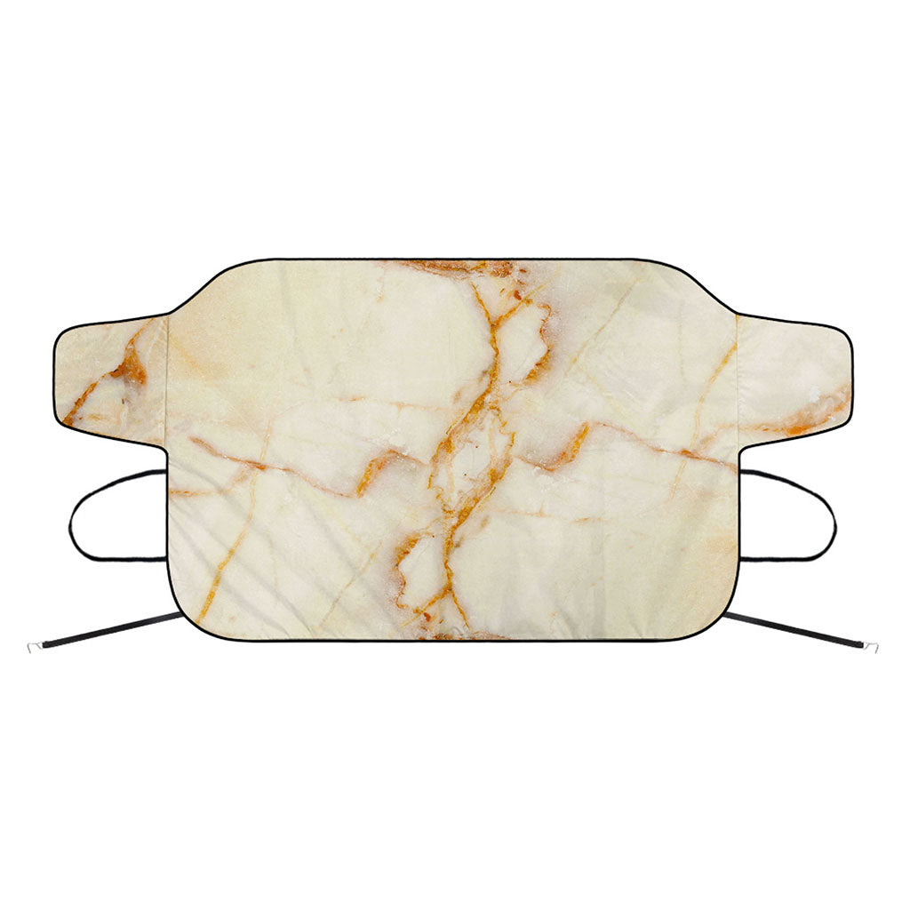 Sugar Brown Marble Print Car Windshield Snow Cover