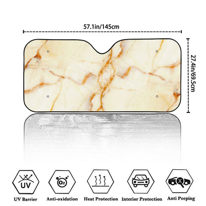 Sugar Brown Marble Print Car Windshield Sun Shade