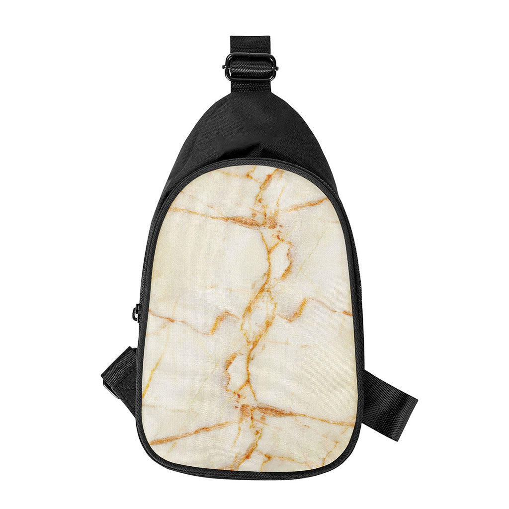 Sugar Brown Marble Print Chest Bag