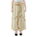 Sugar Brown Marble Print Chiffon Maxi Skirt